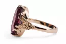 Anneau Artisanat vintage Rubis Or rose 14 carats vintage d'origine vrc058r